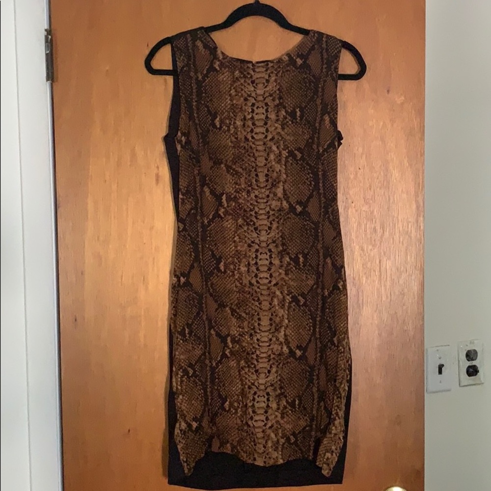 Black snake print dress